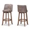 Baxton Studio Adams Modern Transitional Distressed Grey Fabric and Walnut Brown Finished Wood 2-PC Bar Stool Set 186-11793-Zoro - alternate 1